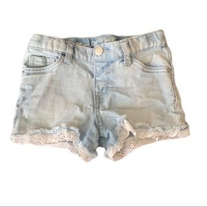 Girls Jean Shorts w/ Lace Detail